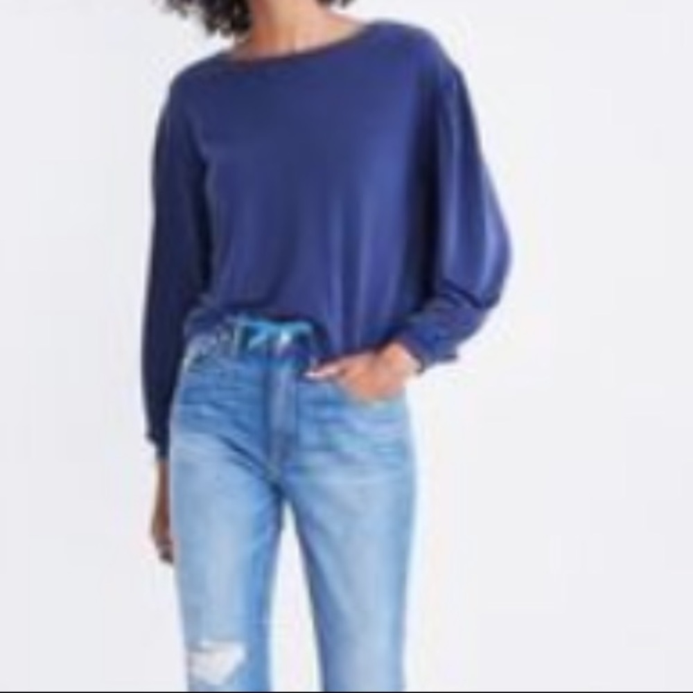 Madewell Cropped Balloon Sleeve Top